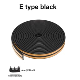 5m/10m DIEP Shape Door Seal Strip Self-adhesive Window WeatherStripping Insulation Noise Rubber Sealing Strip Draft Stopper Tape