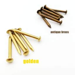 Antique Brass Bronze Golden Diameter 1.2mm 1.5mm 2mm 2.8mm Pure Copper Small Mini Round Head Furniture Nail Tack Length=8–50mm