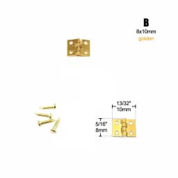 12pcs Mini Small Long Flat Jewelry Chest Gift Wine Music Wooden Box Case Furniture Dollhouse Cabinet Door Hinge with Screw Nail