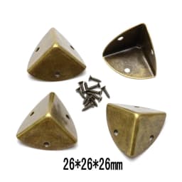 4PCS Antique Corner Protector (with Screws) Bronze Jewelry Box Wooden Case Decorative Feet Leg Corner Protector