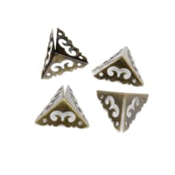 4PCS Antique Corner Protector (with Screws) Bronze Jewelry Box Wooden Case Decorative Feet Leg Corner Protector