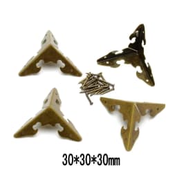 4PCS Antique Corner Protector (with Screws) Bronze Jewelry Box Wooden Case Decorative Feet Leg Corner Protector