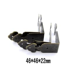 4PCS Antique Corner Protector (with Screws) Bronze Jewelry Box Wooden Case Decorative Feet Leg Corner Protector