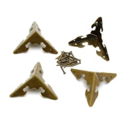 4PCS Antique Corner Protector (with Screws) Bronze Jewelry Box Wooden Case Decorative Feet Leg Corner Protector