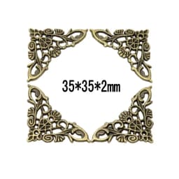 4PCS Antique Corner Protector (with Screws) Bronze Jewelry Box Wooden Case Decorative Feet Leg Corner Protector