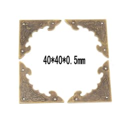 4PCS Antique Corner Protector (with Screws) Bronze Jewelry Box Wooden Case Decorative Feet Leg Corner Protector
