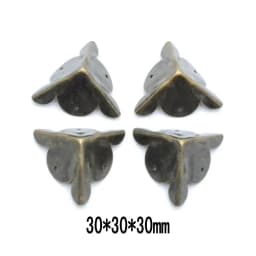 4PCS Antique Corner Protector (with Screws) Bronze Jewelry Box Wooden Case Decorative Feet Leg Corner Protector
