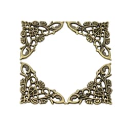 4PCS Antique Corner Protector (with Screws) Bronze Jewelry Box Wooden Case Decorative Feet Leg Corner Protector