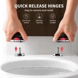 Premium Golden Resin Toilet Seat Cover with Soft-Close Stainless Steel Hinges – Universal Fit for U, V, and O-Shaped Toilets