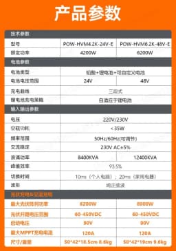 4.2KW 6.2KW 230V Solar Hybrid Inverter Grid Tie Off Grid All in One Battery Optional AC Backup