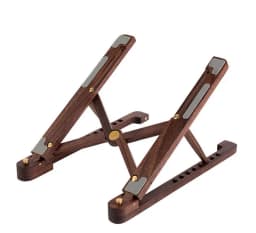 Foldable Wooden Laptop Stand with 8-Height Adjustment for MacBook Air/Pro, 11–17 Inch Portable Computer Holder