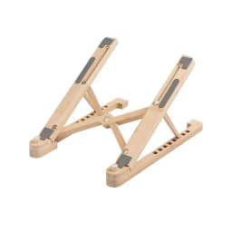 Foldable Wooden Laptop Stand with 8-Height Adjustment for MacBook Air/Pro, 11–17 Inch Portable Computer Holder