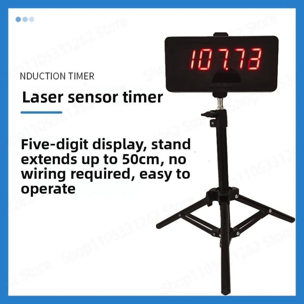 Wireless Laser Timing Gate System Precision Infrared Timer with LED Display for Speed Skating Slalom Running Sprint Training