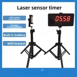 Wireless Laser Timing Gate System Precision Infrared Timer with LED Display for Speed Skating Slalom Running Sprint Training
