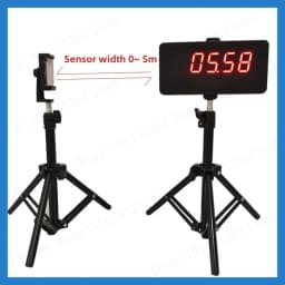 Wireless Laser Timing Gate System Precision Infrared Timer with LED Display for Speed Skating Slalom Running Sprint Training