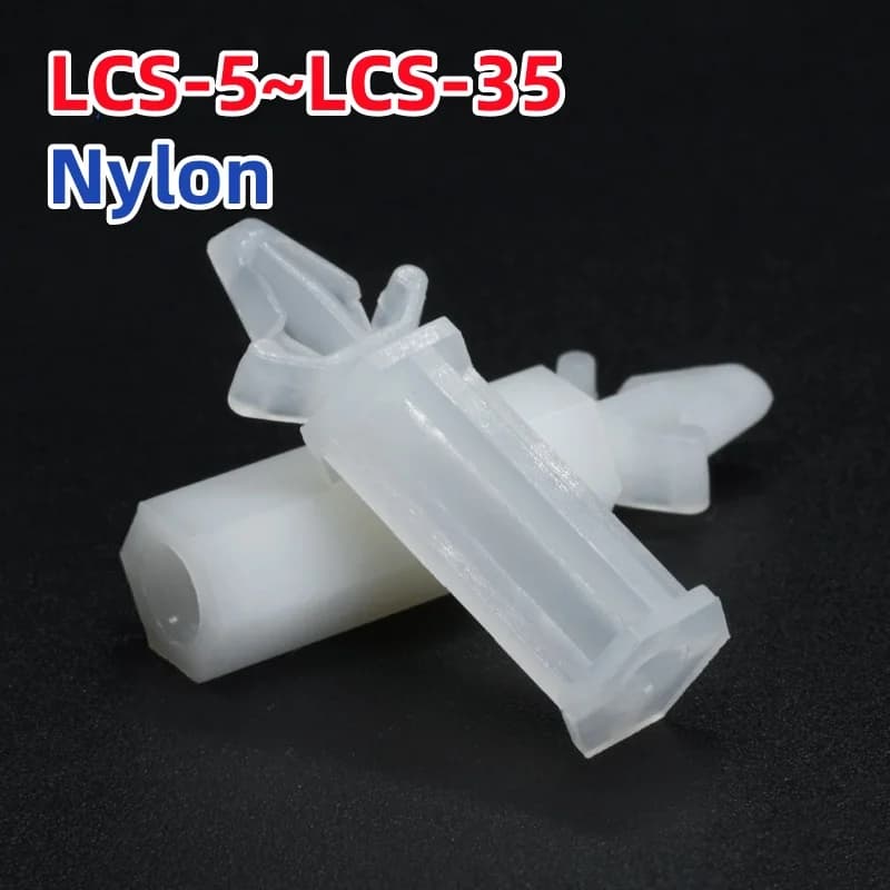 LCS-5~LCS-35 Nylon Opening 4mm PC Board Plastic Isolation Circuit Board Push In Buckle Support Fixing Columns