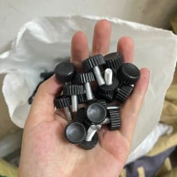 Male Thread Knurled Thumb Screw Clamping Knobs Grip Thumb Screw On Type Round Head Black Adjustable Knob Screw Plastic Shell