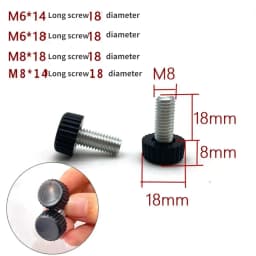 Male Thread Knurled Thumb Screw Clamping Knobs Grip Thumb Screw On Type Round Head Black Adjustable Knob Screw Plastic Shell