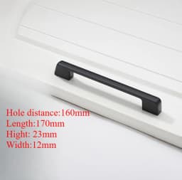 1/5pc Black Aluminum Alloy Cabinet Handles Modern Kitchen Drawer Pulls Matte Black Furniture Door Handles for Wardrobe Cupboard