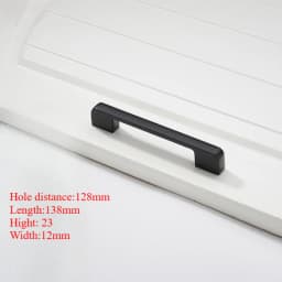 1/5pc Black Aluminum Alloy Cabinet Handles Modern Kitchen Drawer Pulls Matte Black Furniture Door Handles for Wardrobe Cupboard