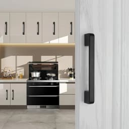 1/5pc Black Aluminum Alloy Cabinet Handles Modern Kitchen Drawer Pulls Matte Black Furniture Door Handles for Wardrobe Cupboard