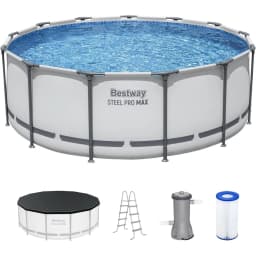 Bestway Steel Pro MAX 13' X 48" Above Ground Pool, Round Metal Frame Outdoor Swimming Pool Set With Filter Pump, Ladder, And Cov
