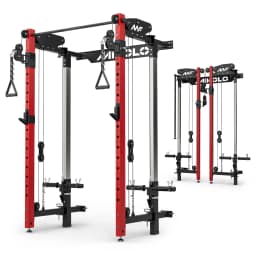 Folding Squat Rack, Wall Mounted Power Rack with Cable Crossover Machine & LAT Pull Down, Functional Trainer with 5, Customized