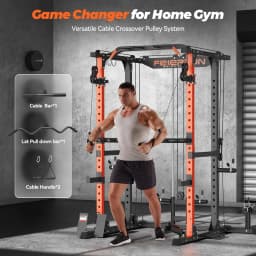 RK4 Power Rack, Power Cage Multi Function Squat Rack with Cable Crossover System,2000LBS Capacity with LAT, Customized