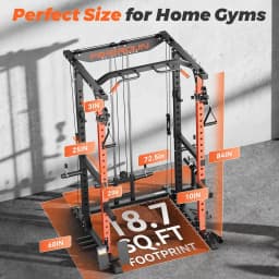 RK4 Power Rack, Power Cage Multi Function Squat Rack with Cable Crossover System,2000LBS Capacity with LAT, Customized