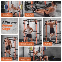 RK4 Power Rack, Power Cage Multi Function Squat Rack with Cable Crossover System,2000LBS Capacity with LAT, Customized