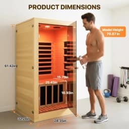 Infrared Sauna Room Indoor Home Obeche Wood 900W, Custom