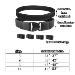 2 in 1 Tactical Belt Quick Release  Buckle MOLLE  Mens Belts width 5CM