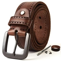 MEDYLA Natural Leather Belt Men's Hard Metal Matte Buckle Men's Original Leather Belt 105-150cm Jeans Belt Screw Accessories