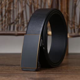 3.5CM Thick Cowhide Genuine Leathe Jeans Belt Business Toothless Automatic Buckle Belt Men High Quality Luxury Male Strap Cintos