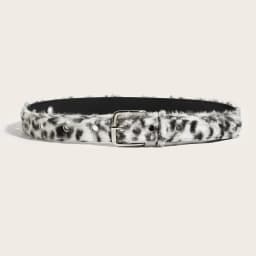 Retro Leopard Print Faux Fur Belt Y2k Pink Fur Belts Punk Sexy Women's Waistband Winter Fluffy Waist Belt Accessories