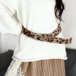 Retro Leopard Print Faux Fur Belt Y2k Pink Fur Belts Punk Sexy Women's Waistband Winter Fluffy Waist Belt Accessories
