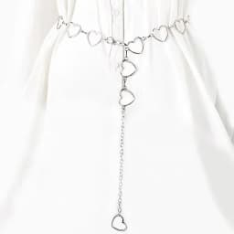 Women Fashion Belt Hip High Waist Gold Silver Narrow Metal Chain Chunky Fringes Crystal Diamond Waist Chain Corset Chain Belt