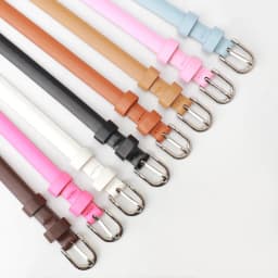 1.5x103cm Women's Trousers Skinny Thin Belt PU Leather Fashion Trend White Black Belt Solid Vintage Pin Buckle Ladies Strap