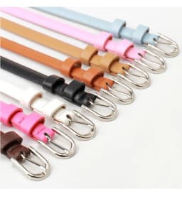 1.5x103cm Women's Trousers Skinny Thin Belt PU Leather Fashion Trend White Black Belt Solid Vintage Pin Buckle Ladies Strap