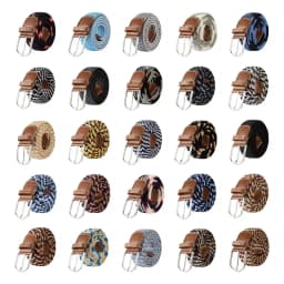 107/120/130cm Canvas Belts Fashion Metal Pin Buckle Strap Elastic Expandable Braided Stretch Pants Jeans Belt for Women and Men