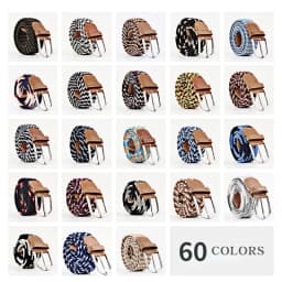 107/120/130cm Canvas Belts Fashion Metal Pin Buckle Strap Elastic Expandable Braided Stretch Pants Jeans Belt for Women and Men