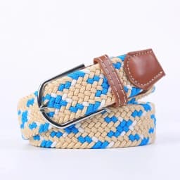 107/120/130cm Canvas Belts Fashion Metal Pin Buckle Strap Elastic Expandable Braided Stretch Pants Jeans Belt for Women and Men