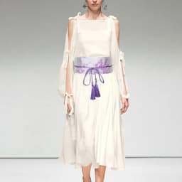 Chinese Han Dynasty Hanfu Clothing Waistband with Tassels Wide Tie Belt with Chinese Painting Flower Pattern