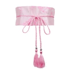 Chinese Han Dynasty Hanfu Clothing Waistband with Tassels Wide Tie Belt with Chinese Painting Flower Pattern