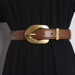 2.8cmVintage Genuine Leather Women's Belt with Metal Pin Buckle