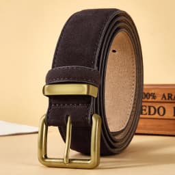 Women's 3.5cm wide waist belt, suede belt. Retro style gold buckle men's belt, suitable for dresses and jeans, unisex belt