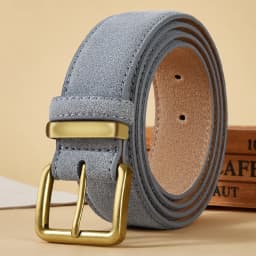 Women's 3.5cm wide waist belt, suede belt. Retro style gold buckle men's belt, suitable for dresses and jeans, unisex belt