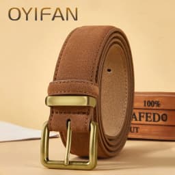 Women's 3.5cm wide waist belt, suede belt. Retro style gold buckle men's belt, suitable for dresses and jeans, unisex belt