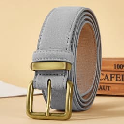 Women's 3.5cm wide waist belt, suede belt. Retro style gold buckle men's belt, suitable for dresses and jeans, unisex belt