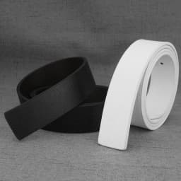No Buckle Belt Width 3.3cm Only Strip Cowhide Material Genuine Leather Material White Black Fashionable and Casual